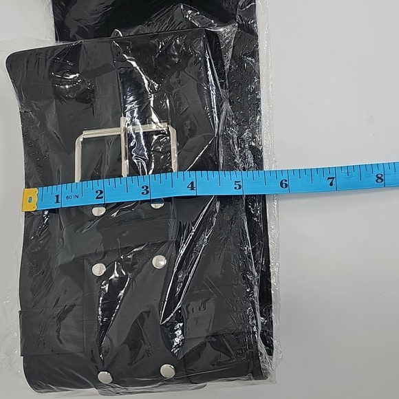 Black Wide Belt with Silver Buckle - Picture 8 of 9